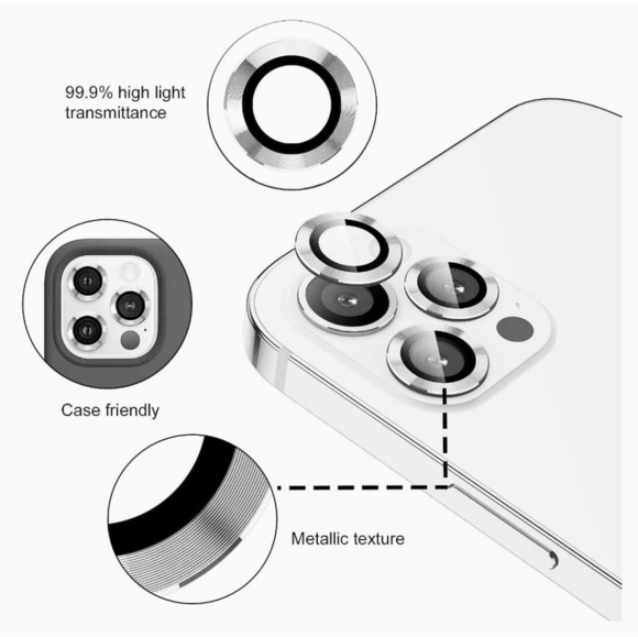 Camera lens tempered glass protector for iPhone 13 Pro, 13 Pro Max - Picture 2 of 4